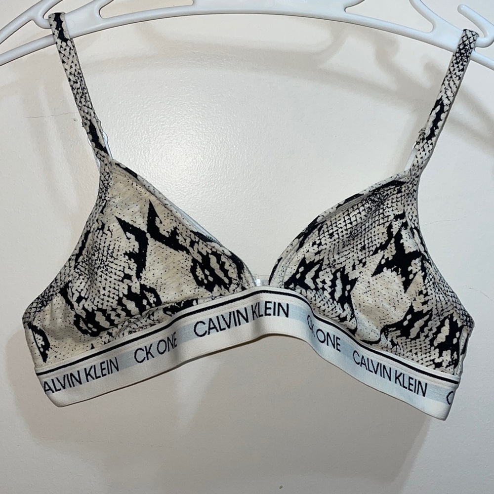 Calvin Klein (CK One) snakeskin bralette